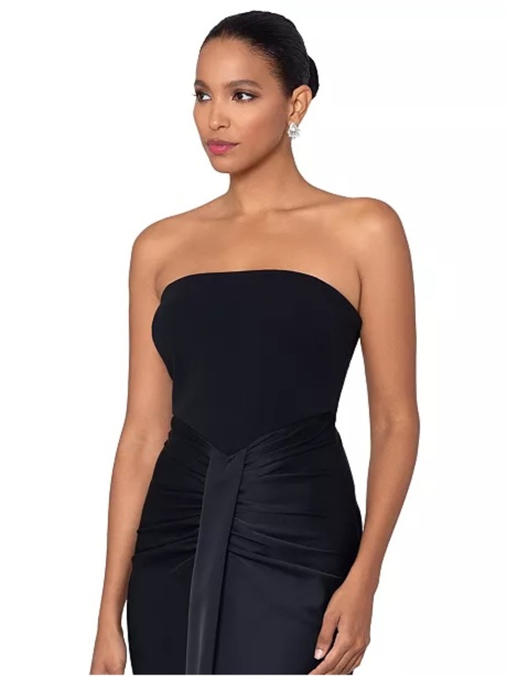 Betsy & Adam Strapless Satin Gown - Picture 4 of 8